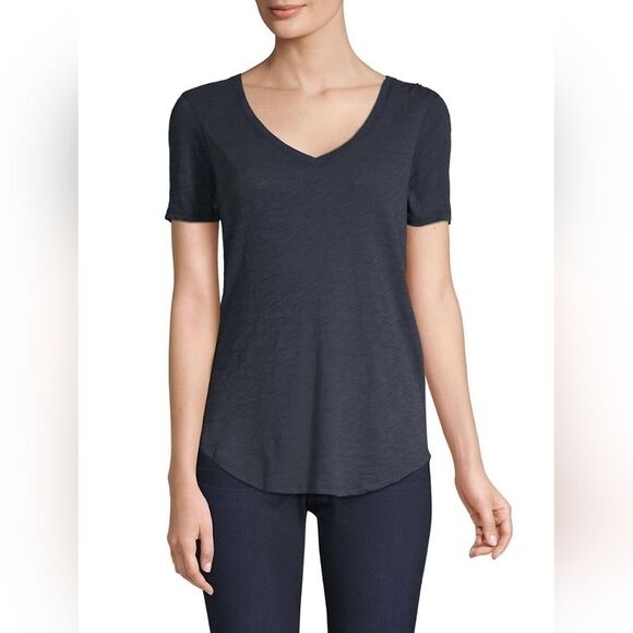 NWT ATM Anthony Thomas Melillo Charcoal Slub V NeckTee size Small - Picture 1 of 15
